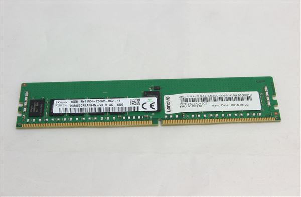 LENOVO MEM 16GB 1Rx4 DDR4-2666MHz RDIMM PC4-21300 ECC CL19 1.2V