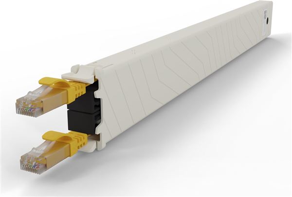 PATCHBOX.ONE 8RU CAT.6A UTP CASSETTE YELLOW 0,8M