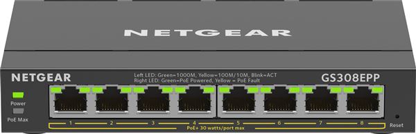NETGEAR GS308EPP PLKUS SWITCH SMART 8 x 10/100/1000 (PoE+)