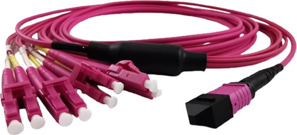 GRAFENTHAL OPTICAL FIBRE CABLE OM4 MPO/UPC-4xLC DUPLEX/UPC LSZH 5.00M VIOLET