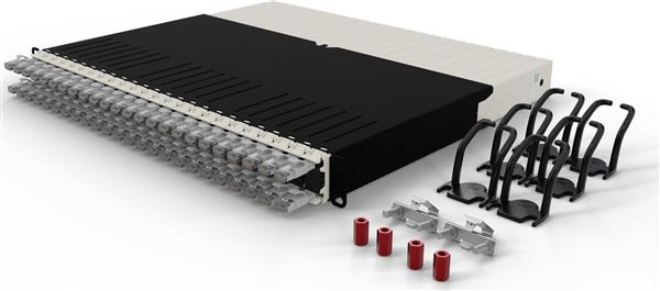 PATCHBOX.ONE 8RU CAT.6A STP GREY 0,8M INCL. 6 PATCHCATCH