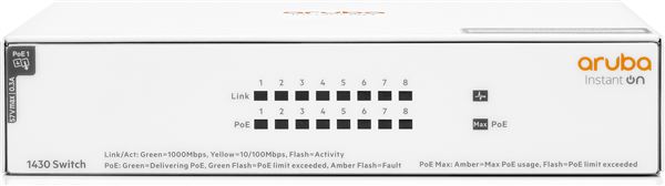 HPE NETWORKING INSTANT ON SWITCH SERIES 1430 8G 8 x 10/100/1000 CLASS POE 4 64W