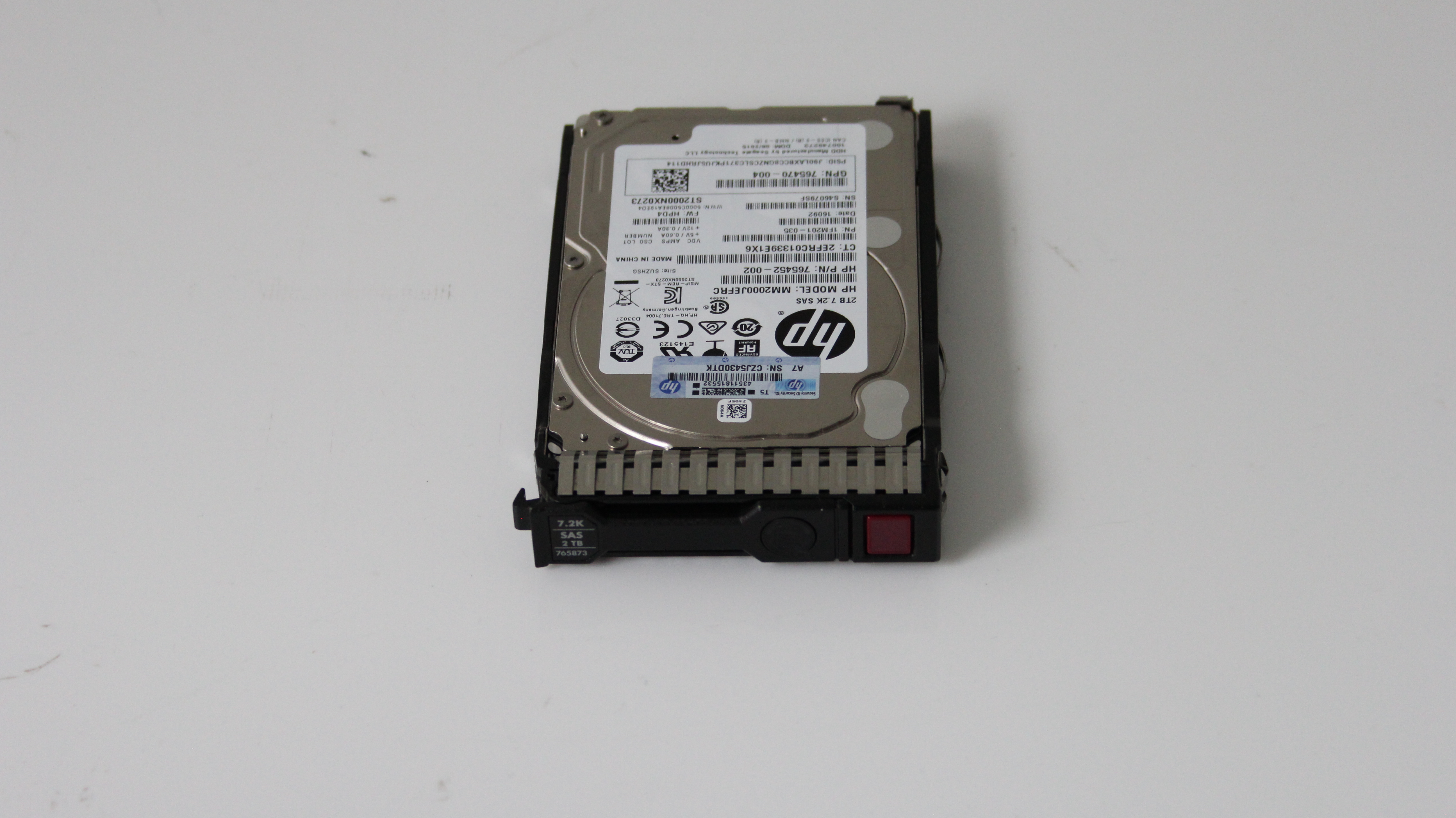 HP 2TB SAS hard drive 7,200 RPM