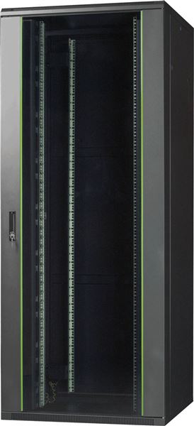 GRAFENTHAL NETWORK RACK NR BLACK 38U W800 x D800 x H1795, FRONT DOOR WITH SAFETY GLASS, REAR CLOSED