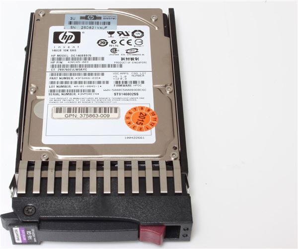 HPE HDD 146GB 2.5'' SFF 3G DUAL PORT SAS 10K RPM HOT PLUG