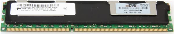 HPE MEM 8GB (1x8GB) 2RX4 PC3-8500R DDR3-1066MHz ECC