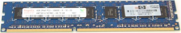 HPE MEM 4GB (1x4GB) 2RX8 PC3-10600E DDR3-1333MHz ECC