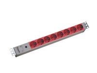 BACHMANN STECKDOSENLEISTE RACK 1U 19'' IEC 60320 C14 RED ALUMINIUM