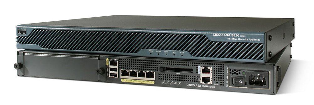 ASA5520 FIREWALL BUNDLE: SW, 750IPSEC/ 2SSL VPNs,HA,3DES/AES,4xGE+1xFE PORT