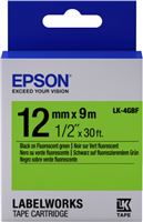ETIKETTENKASSETTE LK-4GBF Epson Etikettenkassette LK-4GBF - Fluoreszierend - schwarz auf grün - 12mm