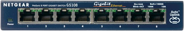 NETGEAR GS108 SWITCH DESKTOP FULL-DUPLEX 8 x 10/100/1000 RJ-45 UNMANAGED HTTPS