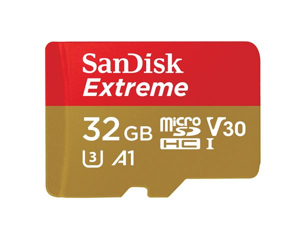 SANDISK EXTREME MICROSDHC 32GB microSDHC, 32GB, SD Adapter, 100MB/s, UHS-I, Class 10, U3, V30, A1