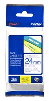 TZE-253 LAMINATED TAPE 24mm 8m Laminiertes Schriftband 24 mm breit, blau auf weiss, 8 m